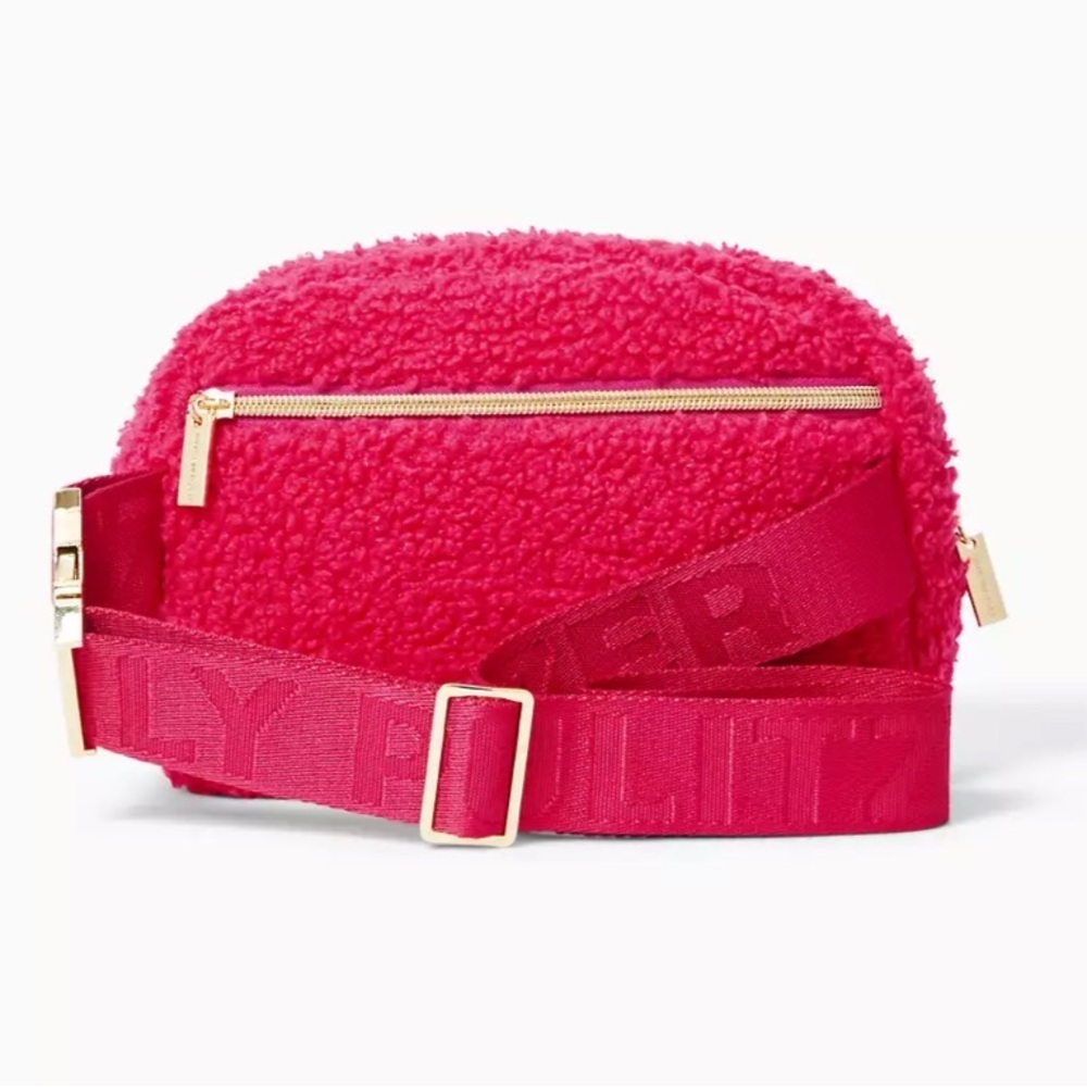 Lilly Pulitzer Jeanie Sherpa Belt Bag in Raspberry Rouge - Picture 3 of 6